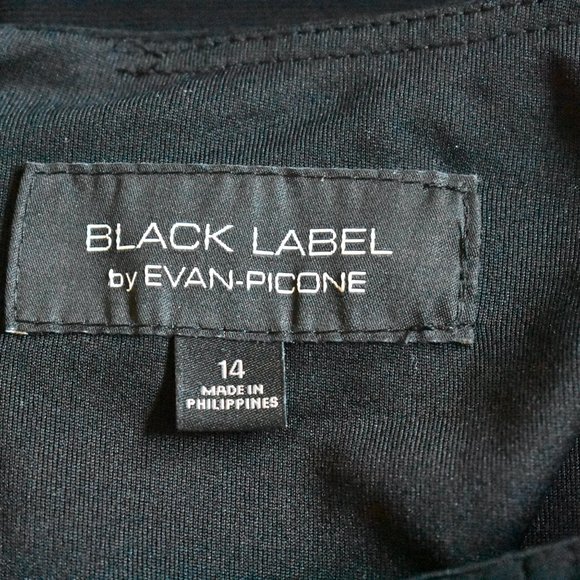 Black Label by Evan Piccone size 14 Black Long Sleeve Flowing Dress - Picture 3 of 8